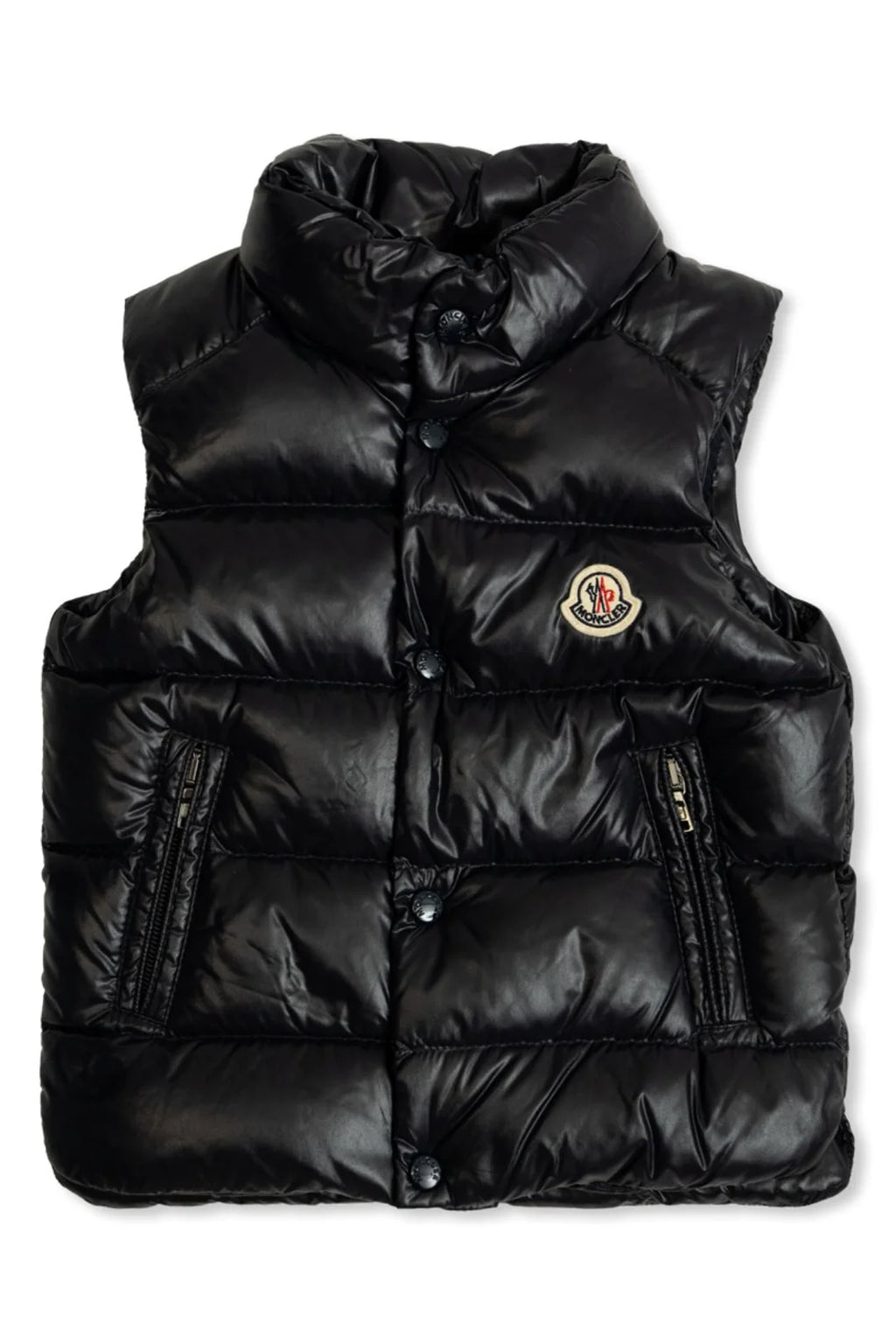 Moncler Down Vest — Stand Collar Puffer Gilet, Black