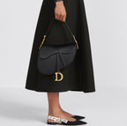 Christian Dior Saddle Bag — Black Grained Calfskin