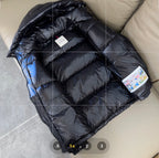 Moncler Montbeliard Tricolor Ribbon Down Puffer — Glossy Black