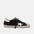 Golden Goose Super-Star Sneakers – Black Leather, White Heel & Star